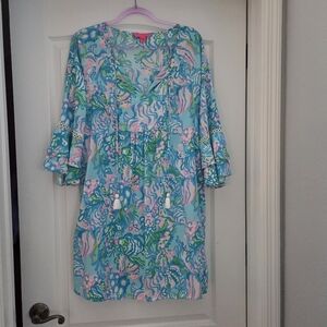 Lilly Pulitzer Knee Length Dress with Tassels. Large. NWOT